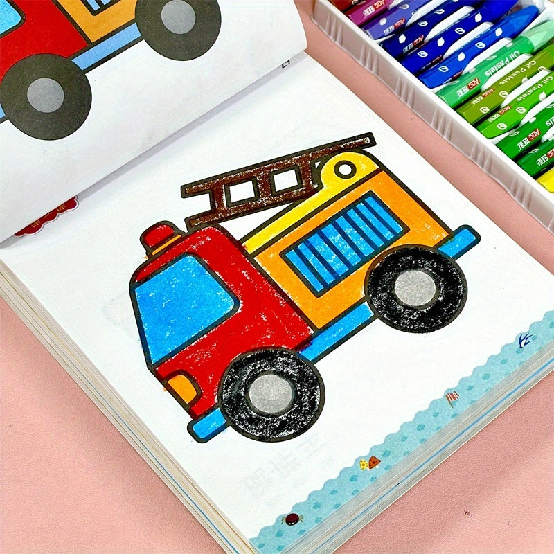 160 Page Kids Drawing & Coloring Book with Animals Traffic Scenes Fire Trucks