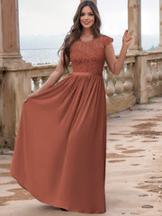Solid Contrast Lace Maxi Party Dress Women's Clothing