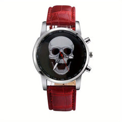 Skull Alloy Round Wrist Watch For Men And Women