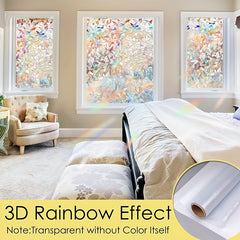 Decorative Window Film Privacy Stained Glass Effect Non Adhesive No Glue