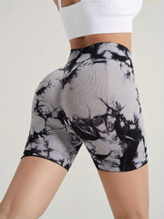 Women's Plus Tie Dye Ruched Running Shorts