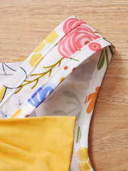 Baby Girls Bee Floral Dress with Bowknot Sleeveless