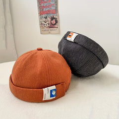 Hip Hop Patched Landlord Hat Female Spring Summer Retro Ruffle Melon Skin Hat
