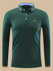 Men's Horse Riding Print Lightweight Polo Shirt