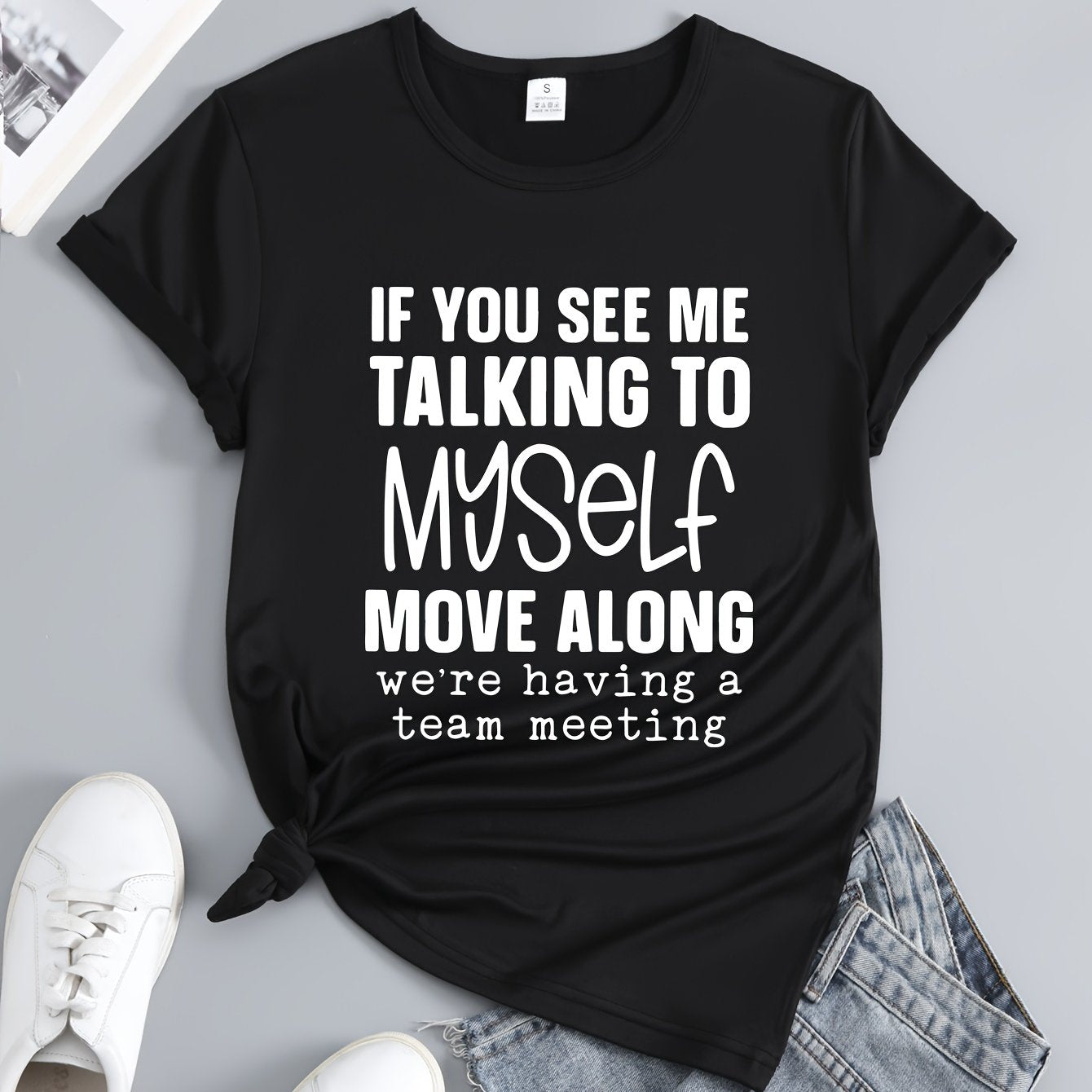 Printed Round Neck T-shirt Short Sleeves Sports Top Women's Activewear