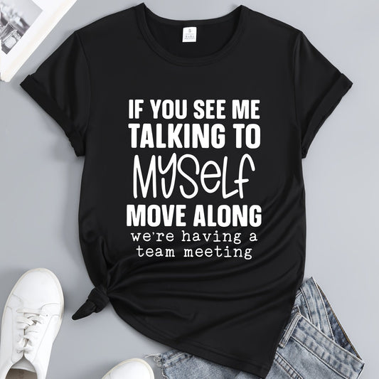 Printed Round Neck T-shirt Short Sleeves Sports Top Women's Activewear