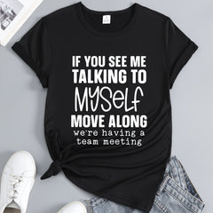 Printed Round Neck T-shirt Short Sleeves Sports Top Women's Activewear