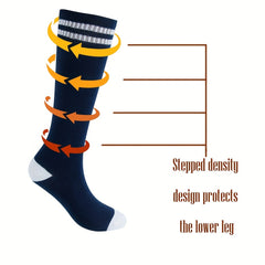 4 Pairs Boys Striped Knee High Socks Breathable Uniform Stocking