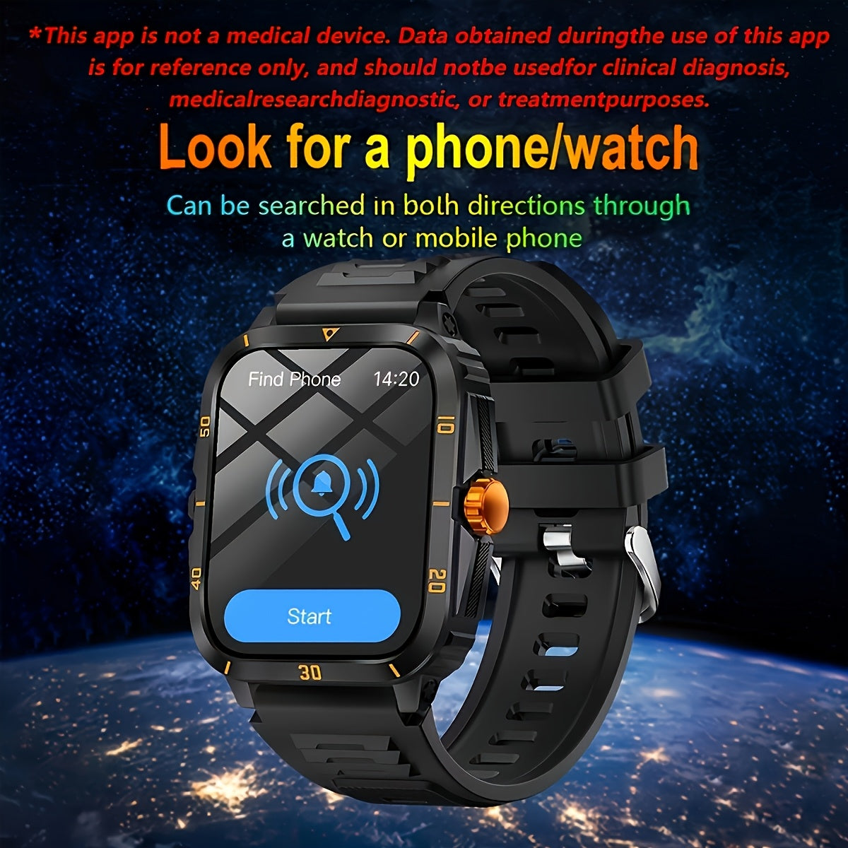Unisex Smartwatch 100 Sports Modes Fitness Tracker Pedometer