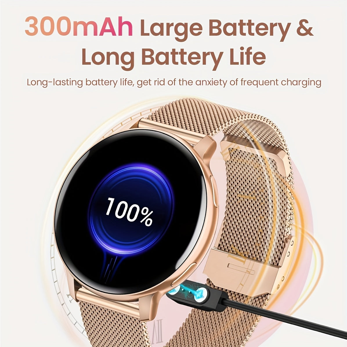IP68 Waterproof Women's Smartwatch with Health Monitoring