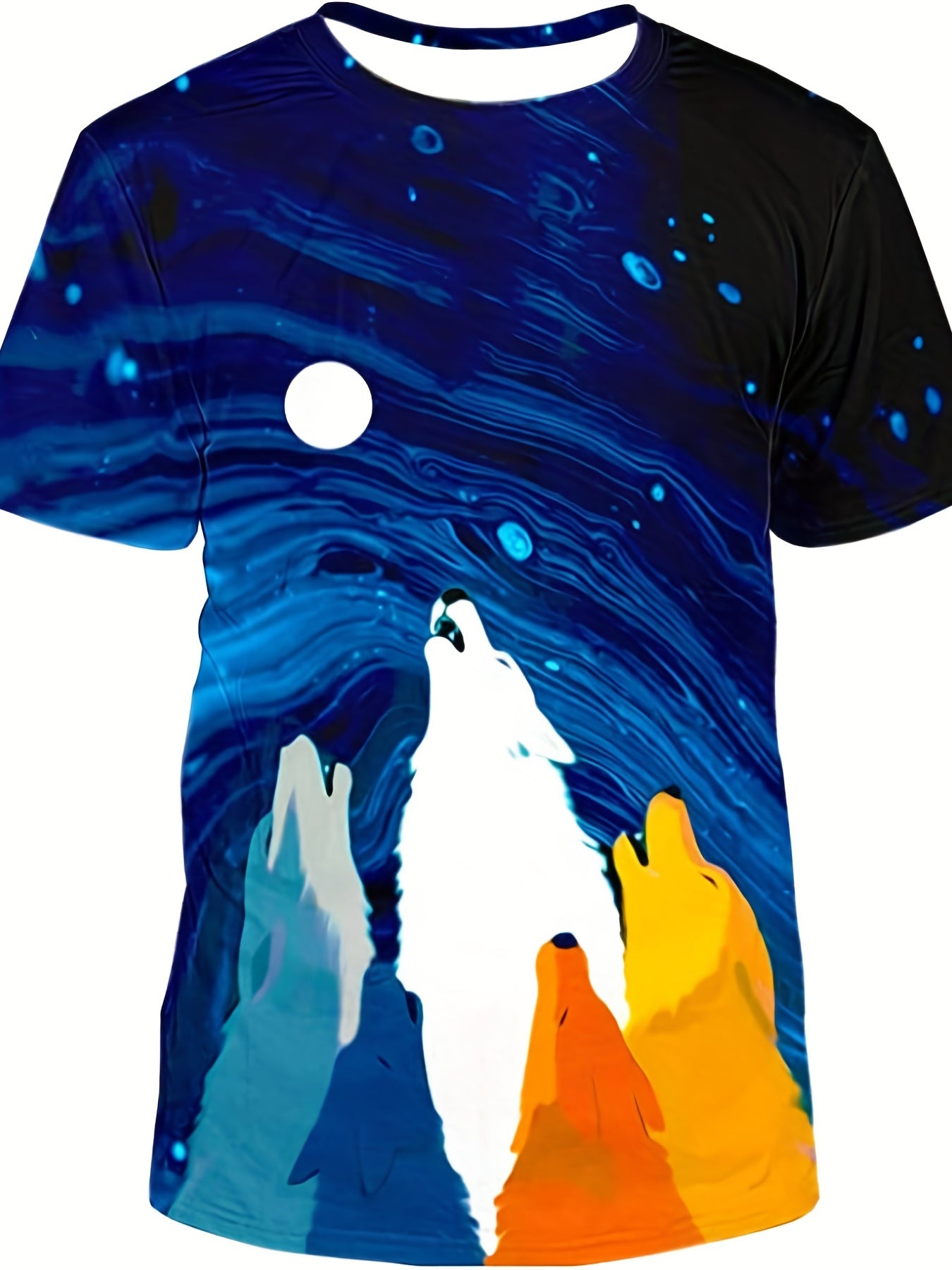 3D Cartoon Wolves Graphic T shirt for Boys and Girls
