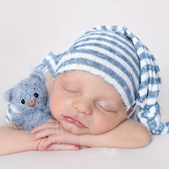 Newborn Photography Outfit Set Strap Pants Cap Outfit with Long Tail Hat