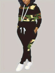 Leopard Print Hooded Sweatshirt & Joggers Set