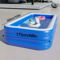 Inflatable Swimming Pool for Kids and Adults, Outdoor Yard Pool