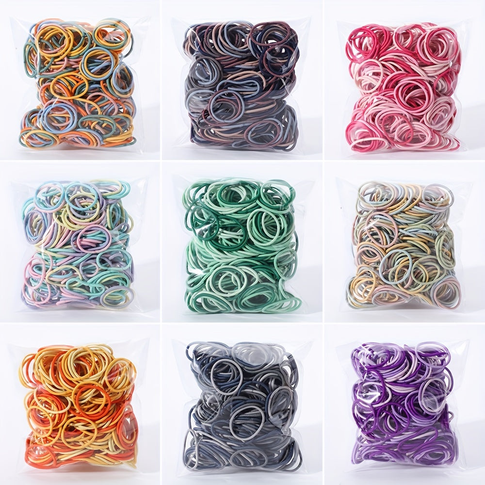 100pcs Colorful Candy Elastic Hair Ties for Girls
