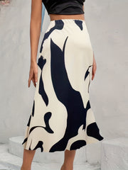 Graphic Print Elastic Waist Skirt Bodycon Skirt Spring & Summer