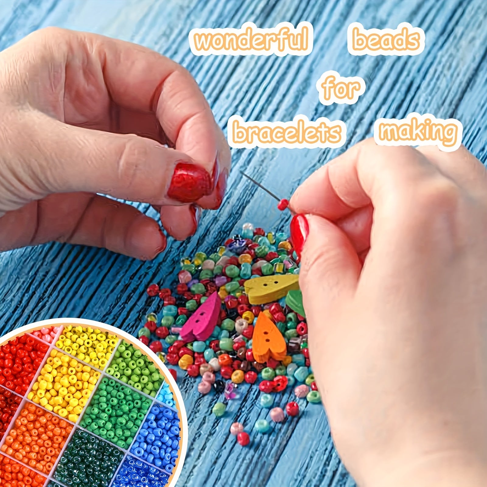 18000pcs 2mm 24 Colors Glass Seed Beads Jewelry Making DIY Supplies