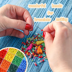 18000pcs 2mm 24 Colors Glass Seed Beads Jewelry Making DIY Supplies