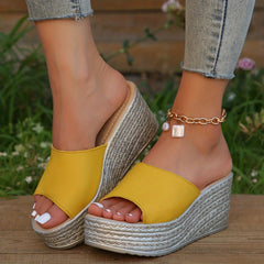 Women's Platform Wedge Slippers Open Toe Non-slip Slides