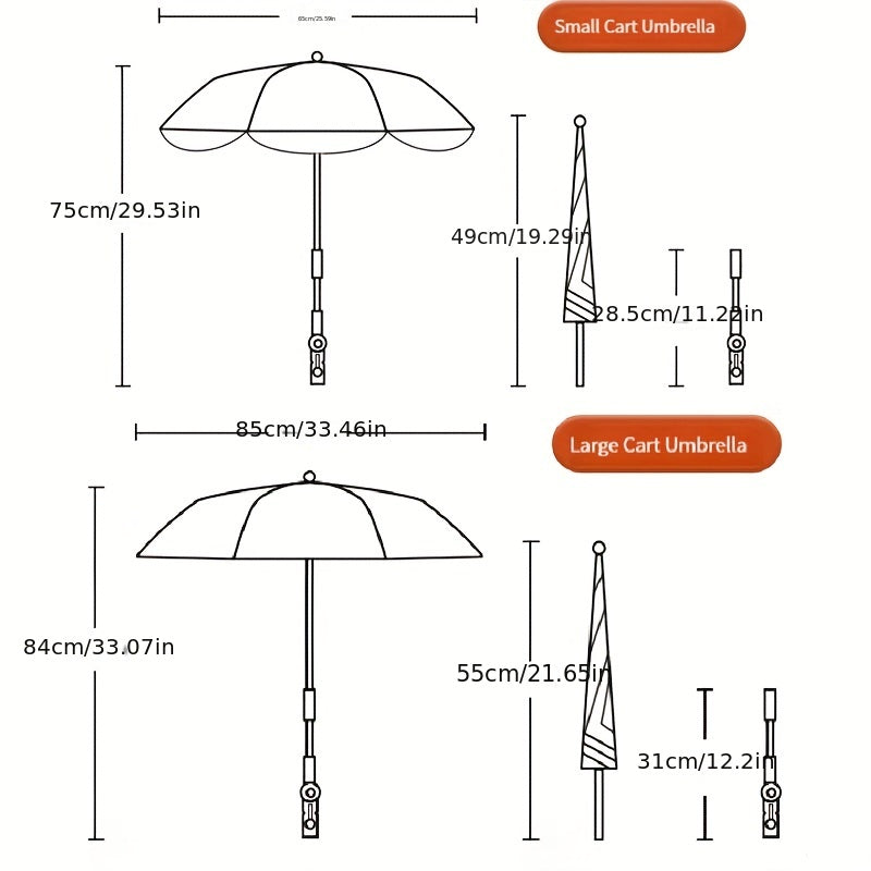 Baby Stroller Umbrella Sunshade Silver Plastic Umbrella