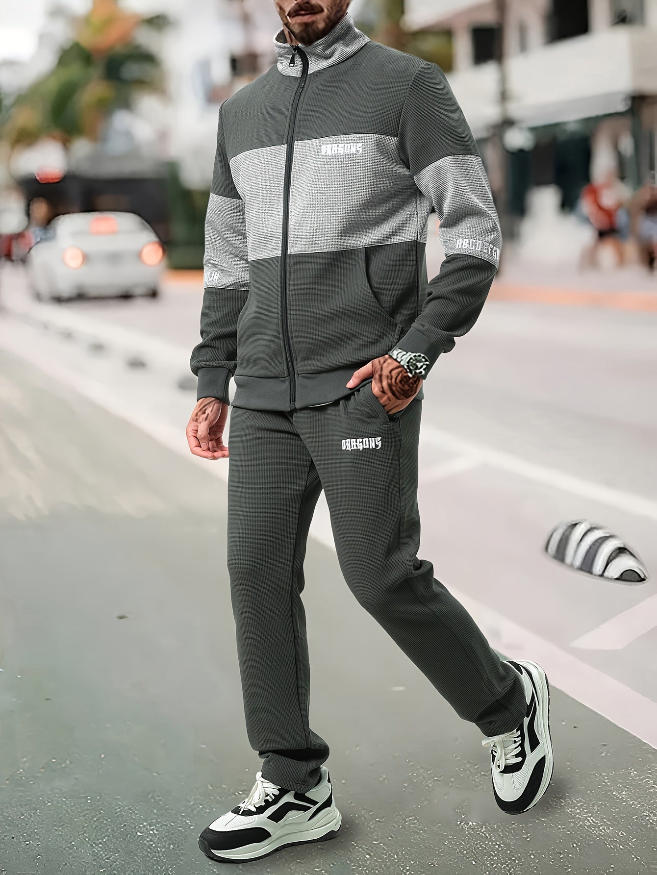 Men's Casual Jacket and Sweatpants Set for Spring Autumn