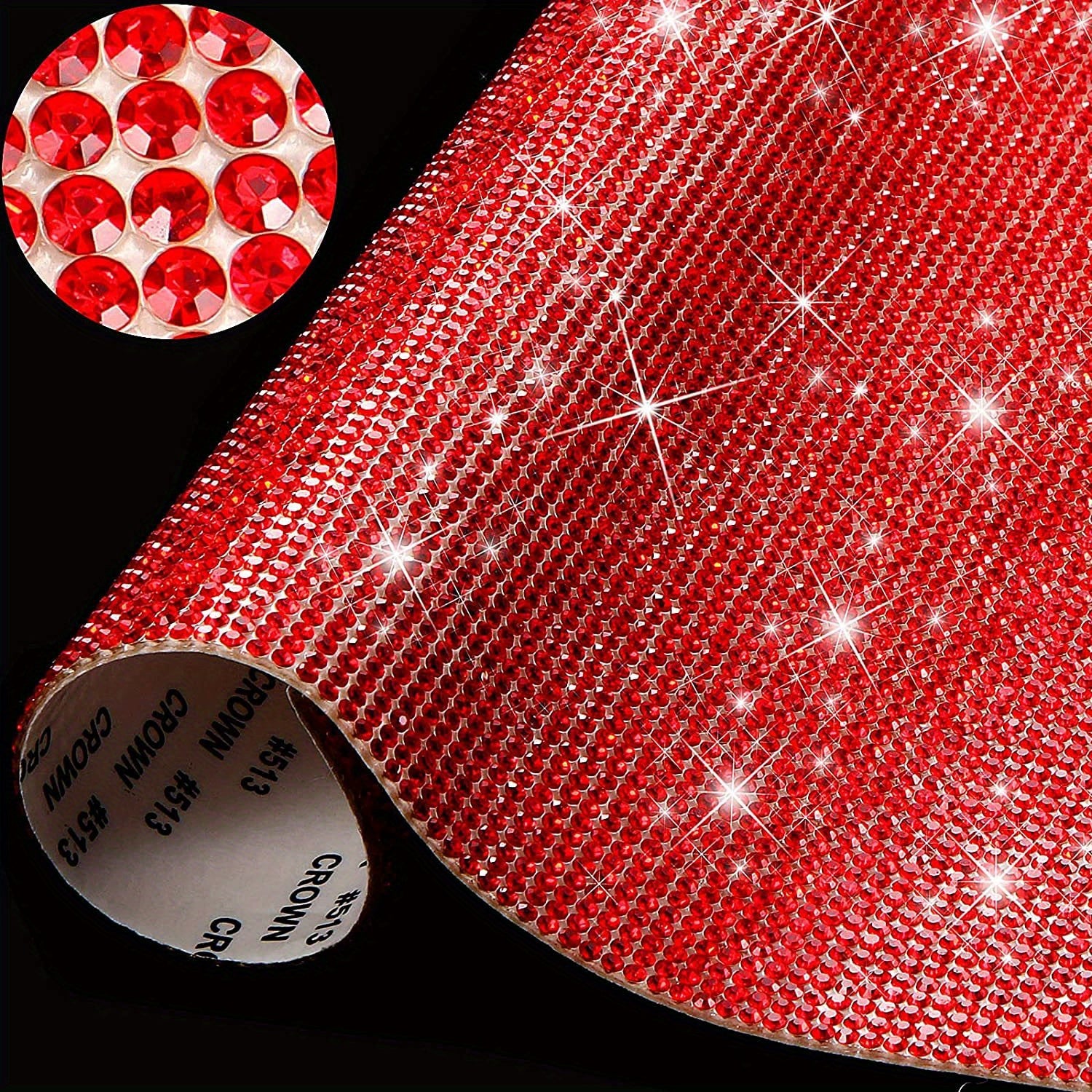 Crystal Rhinestones Sticker Self Adhesive Glitter Gem DIY Car Decoration