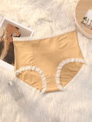 3 Pack Plus Size Lace Trim Seamless Briefs