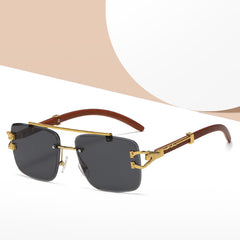 Wood Grain Leopard Head Sunglasses