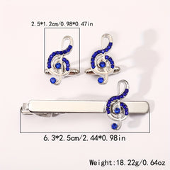 Musical Note Music Cufflinks Tie Clip for Men