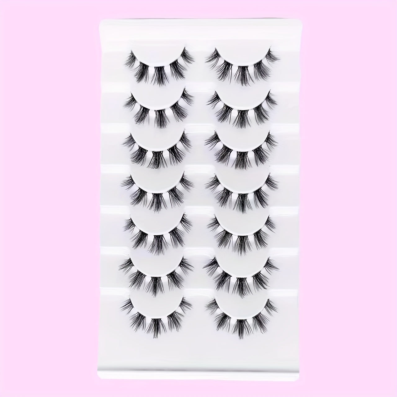 7 Pairs Fluffy Cat Eye Faux Mink Lashes