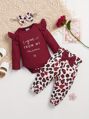 Baby Mama Embroidered Onesie & Leopard Print Trousers Set