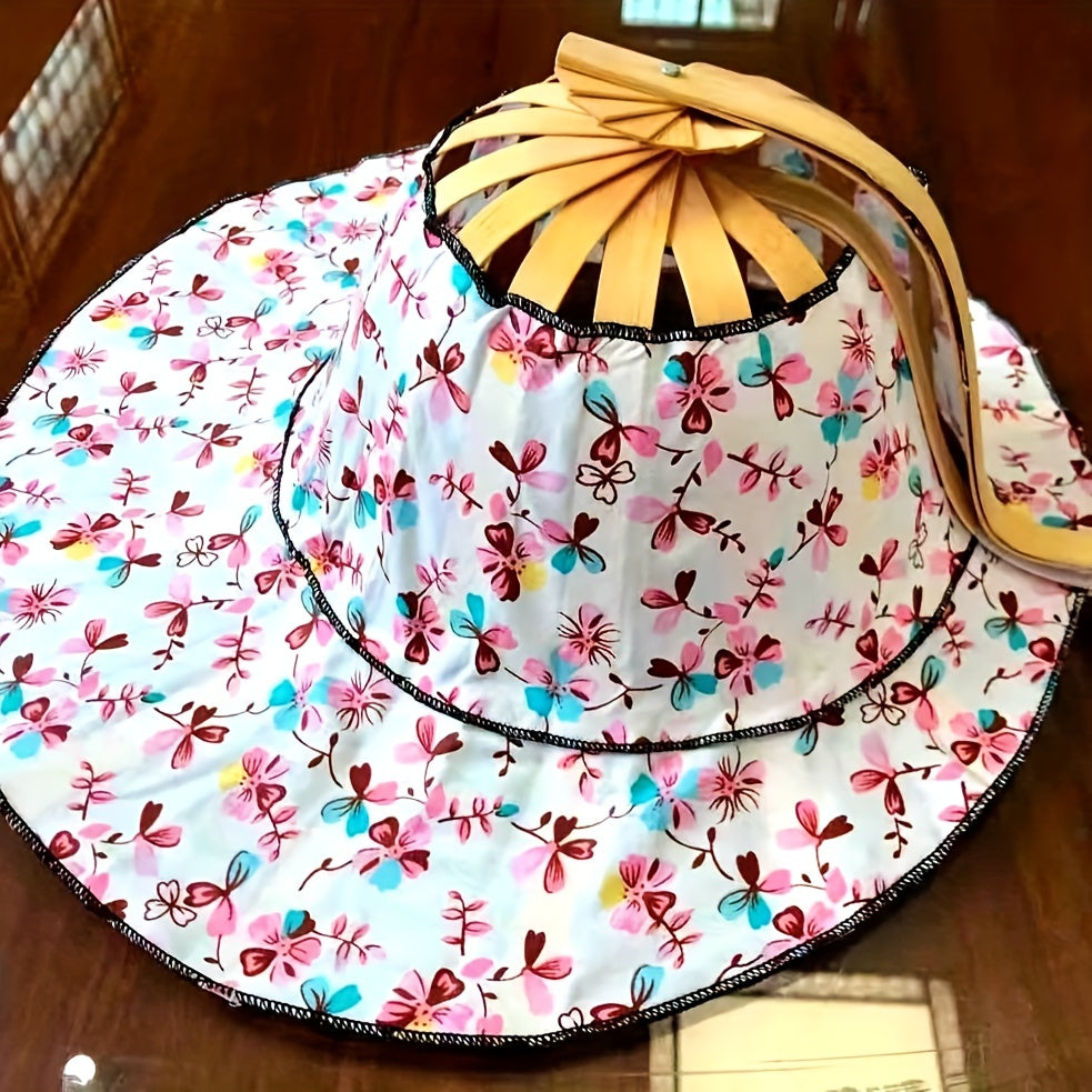 Portable Bamboo Hat for Women with Built in Fan
