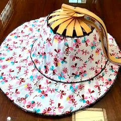 Portable Bamboo Hat for Women with Built in Fan