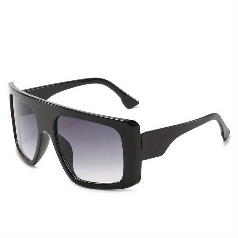 Oversized Shield Sunglasses Flat Top Gradient UV400
