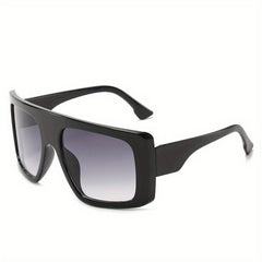 Oversized Shield Sunglasses Flat Top Gradient UV400