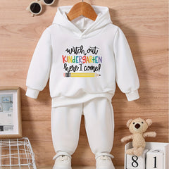 Kids Trousers Long Sleeve Sweater Set Baby KINDERGARTEN HERE I COME