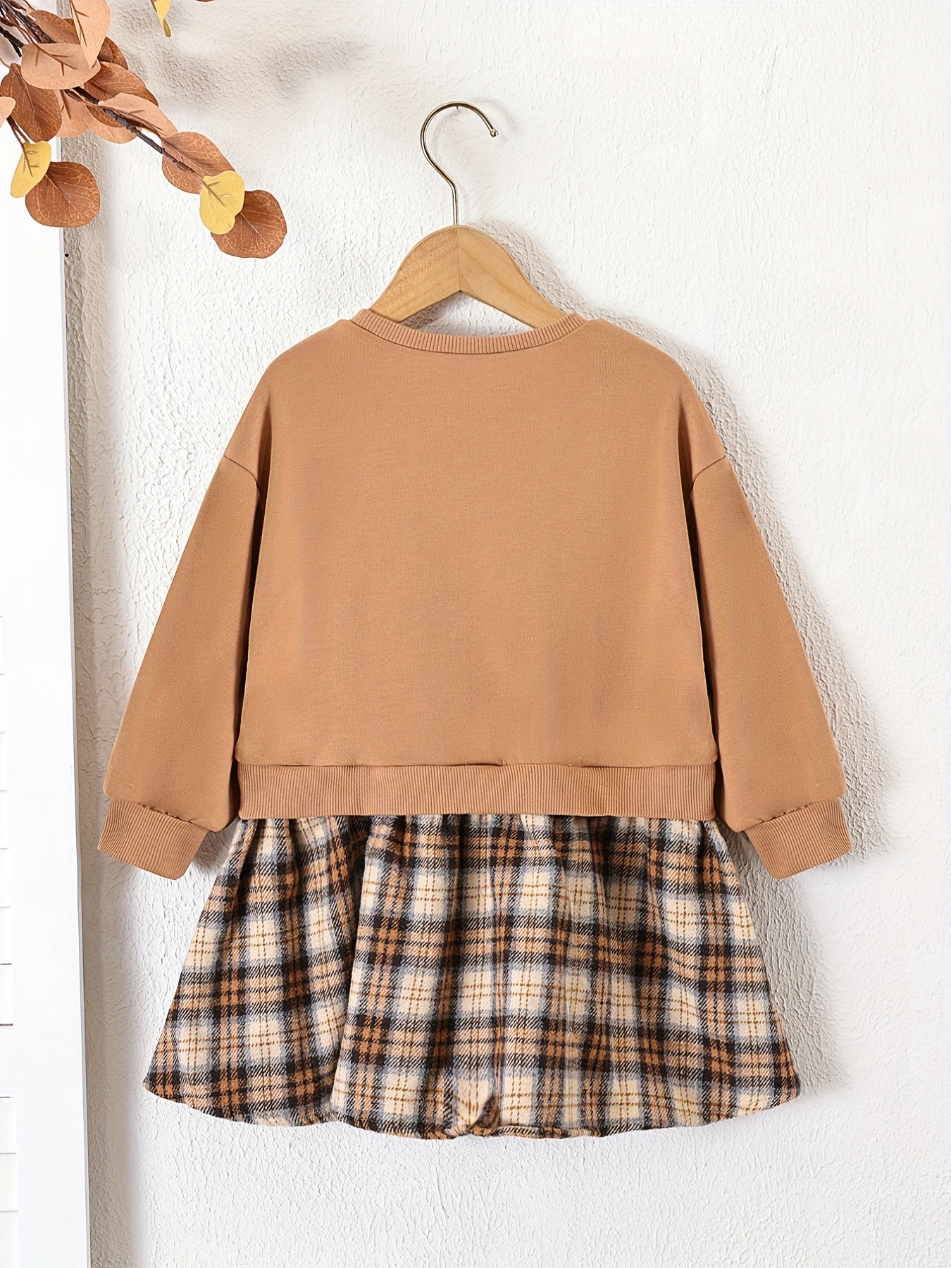 Girls' Fox Graphic Sweatshirt Dress for Autumn