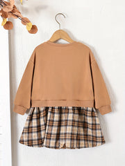 Girls' Fox Graphic Sweatshirt Dress for Autumn