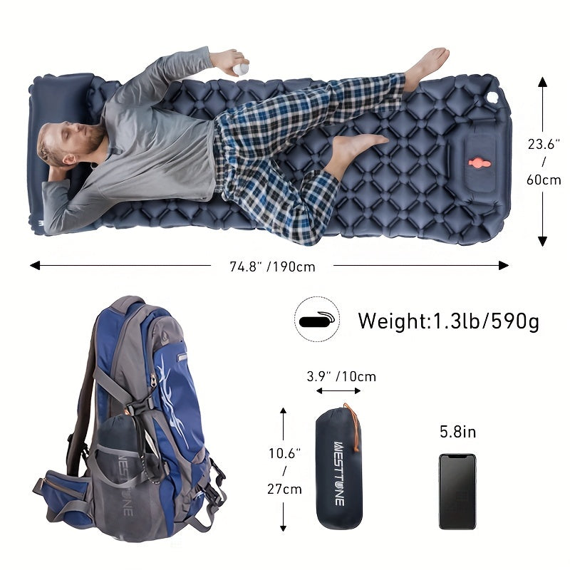 WESTTUNE Inflatable Mattress with Pillow for Hiking/Camping