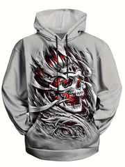 Skull 3D Print Men's Graphic Hoodie Autumn Winter Pullover