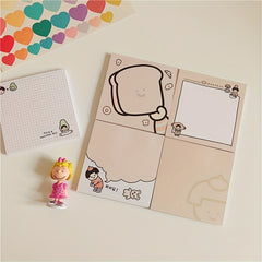 Student Cartoon Bread Notes 8x8cm Memo Note Paper
