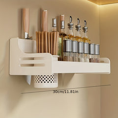Multifunctional Kitchen Shelf with Dishcloth Rod