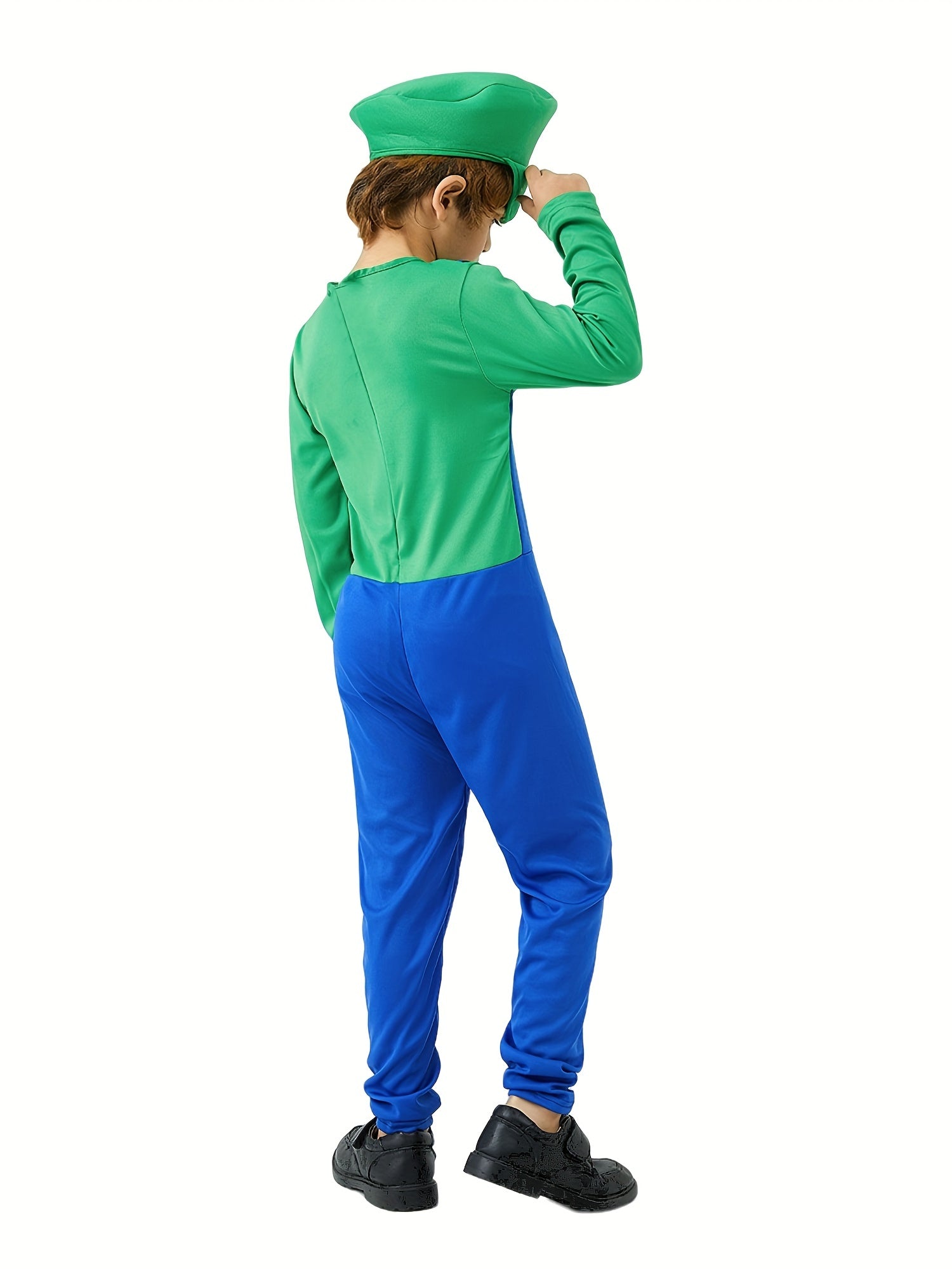 Boy s Plumber Cosplay Costume 4pcs Set Halloween Outfits