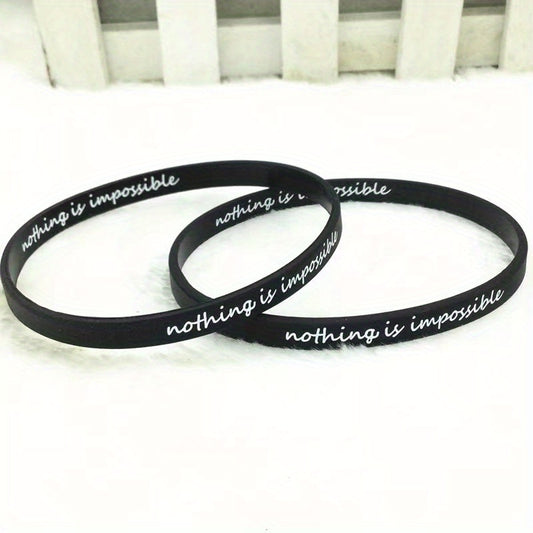 5pc Silicone Bracelets Set Inspirational Rubber Band Wristbands Motivation Jewel