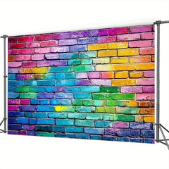 Colorful Brick Wall Backdrop for Events with Tripod Stand