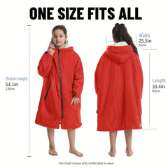 Kids Waterproof Changing Robe w/ Pockets - Warm & Windproof
