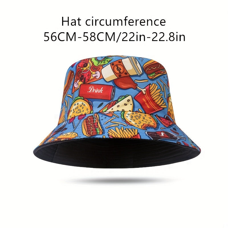Coke Burger Fries Printed Sun Visor Hat For Men