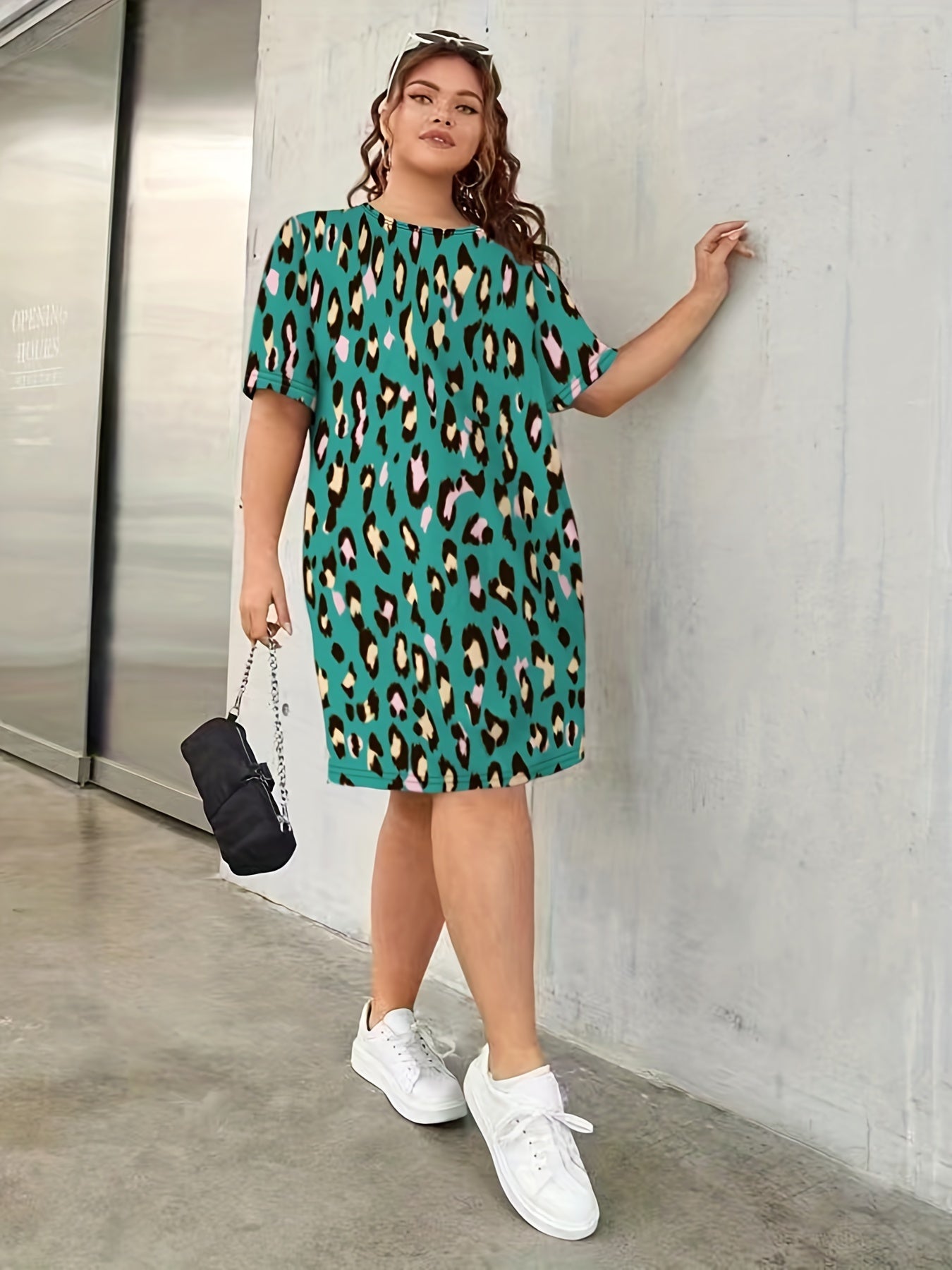 Leopard Print Casual Loungewear Dress