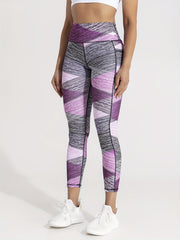 Geometric Block Yoga Pants High Stretch Fitness Leggings