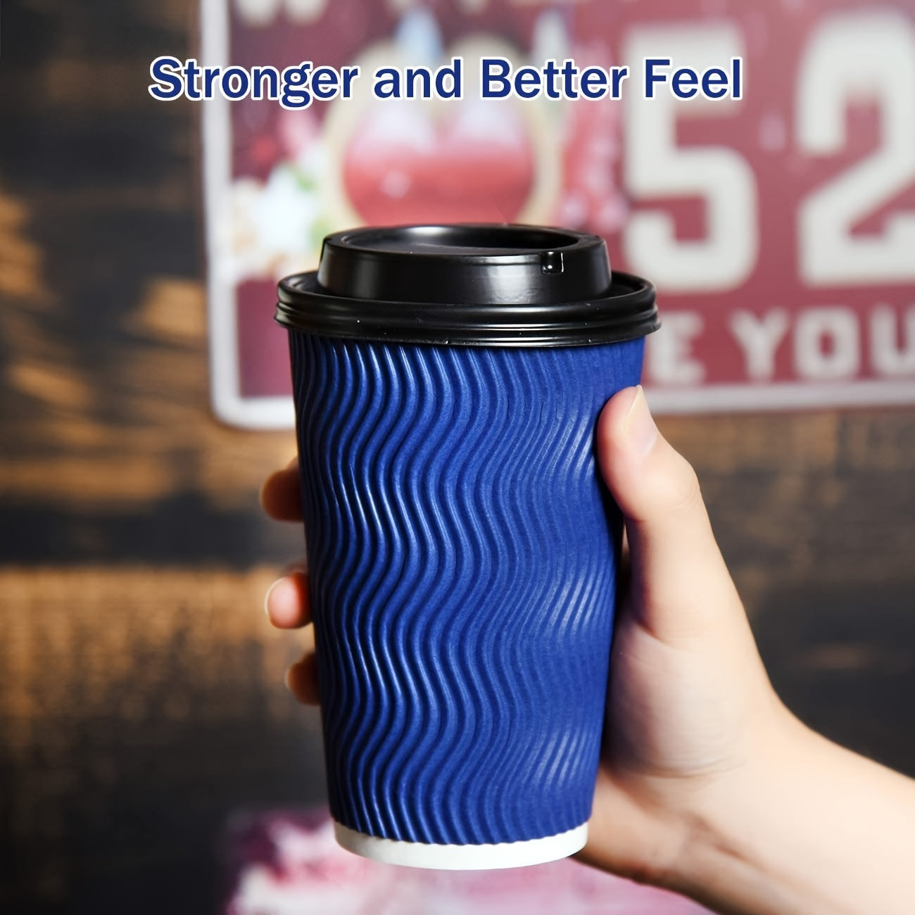 90 Pcs 16oz Disposable Ripple Wall Cups To Go Coffee Paper Cup